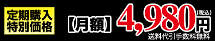 定期購入特別価格　月額4980円