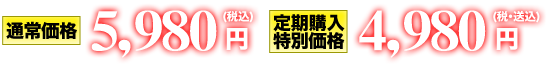 通常価格5980円　定期購入特別価格　4980円